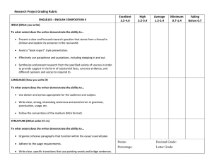 Research Project Grading Rubric - ENGL&102