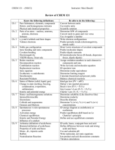 Review of CHEM 121
