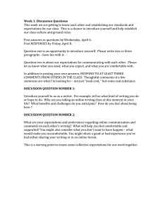 Online Writing Class Discussion Questions: Week 1