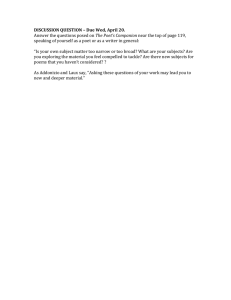 DISCUSSION QUESTION – Due Wed, April 20. The Poet’s Companion