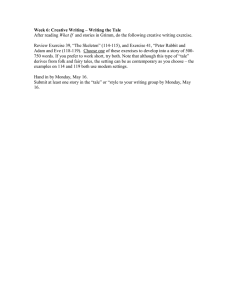 Week 6: Creative Writing – Writing the Tale What If