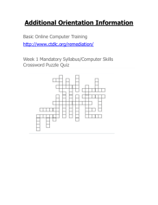Additional Orientation Information  Basic Online Computer Training Week 1 Mandatory Syllabus/Computer Skills
