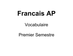 Francais AP  Vocabulaire Premier Semestre