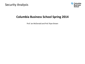 Security Analysis Course Overview - Columbia Business School