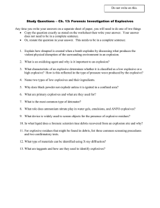 Study Questions – Ch. 13: Forensic Investigation of Explosives