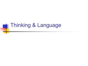 Thinking &amp; Language