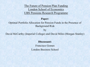 The Future of Pension Plan Funding London School of Economics