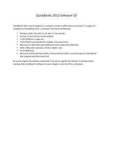 QuickBooks 2012 Software CD