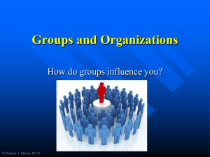 Groups and Organizations How do groups influence you?