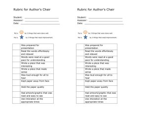 Rubric for Author’s Chair
