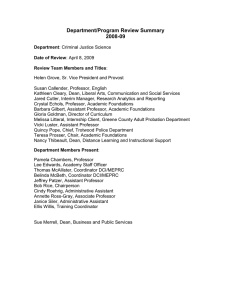 Department/Program Review Summary 2008-09