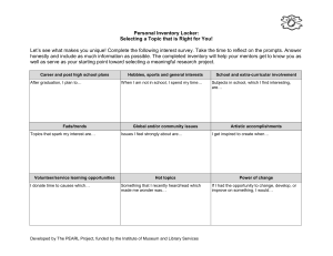 Personal Interest Survey for Research Project Selection