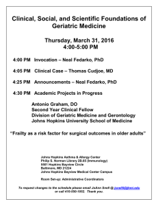 Clinical, Social, and Scientific Foundations of Geriatric Medicine Thursday, March 31, 2016