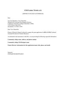 CEO Letter T EMPLATE