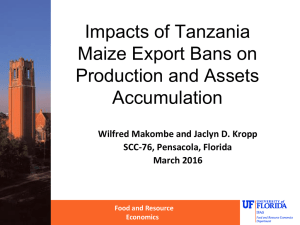 Impacts of Tanzania Maize Export Bans on Production and Assets Accumulation