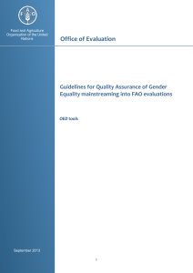 Office of Evaluation Guidelines for Quality Assurance of Gender