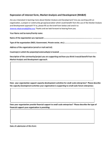 Expression of interest form, Market Analysis and Development (MA&amp;D)