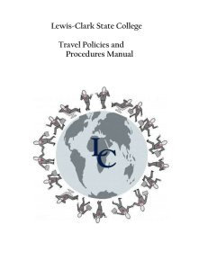 Lewis-Clark State College  Travel Policies and Procedures Manual