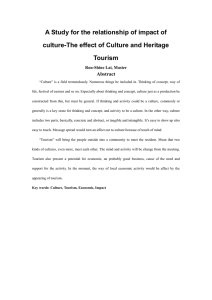 A Study for the relationship of impact of Tourism Abstract