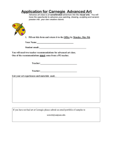 Application for Carnegie  Advanced Art