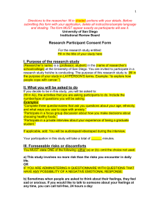 Research Participant Consent Form - USD
