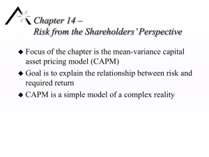 Chapter 14 – Risk from the Shareholders’ Perspective