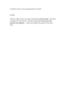 Relative Clause Example: Writing About a Friend