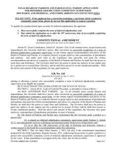 TEXAS BOARD OF PARDONS AND PAROLES FULL PARDON APPLICATION