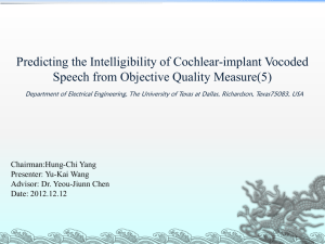 Predicting the Intelligibility of Cochlear-implant Vocoded Speech from Objective Quality Measure(5)