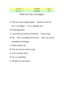 What Can I Do to be Happy?