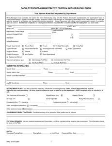 FACULTY/EXEMPT-ADMINISTRATIVE POSITION AUTHORIZATION FORM This Section Must Be Completed By Department