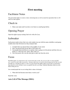 First meeting Facilitator Notes