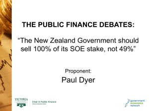 Paul Dyer THE PUBLIC FINANCE DEBATES: “The New Zealand Government should