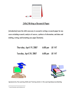 [title] Writing a Research Paper