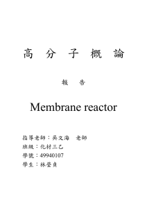 高 分 子 概 論 Membrane reactor  報   告