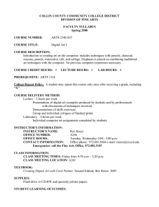 COLLIN COUNTY COMMUNITY COLLEGE DISTRICT DIVISION OF FINE ARTS  FACULTY SYLLABUS
