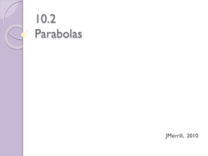 10.2 Parabolas JMerrill,  2010