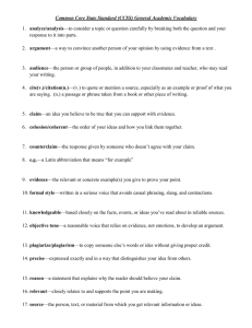 Common Core State Standard (CCSS) General Academic Vocabulary analyze/analysis