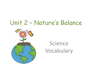 Unit 2 – Nature’s Balance Science Vocabulary