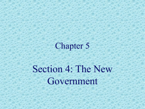 Section 4: The New Government Chapter 5
