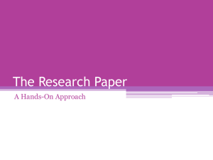 The Research Paper A Hands-On Approach