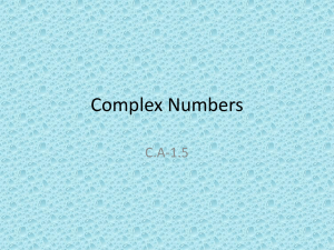 Complex Numbers C.A-1.5