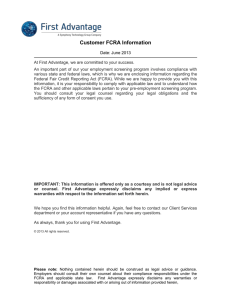 Customer FCRA Information