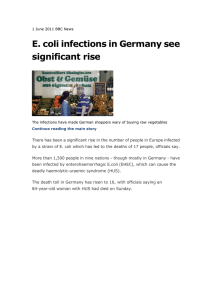 E. coli infections in Germany see significant rise