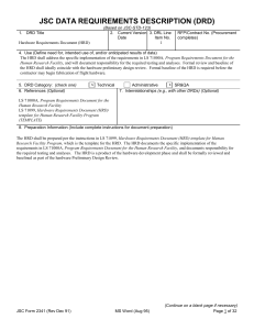 JSC DATA REQUIREMENTS DESCRIPTION (DRD)