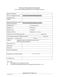 Pertinent Demolition Information