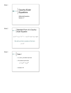 Cauchy-Euler Equations: Differential Equations Explained