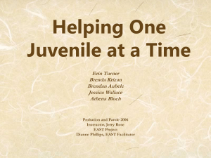 Helping One Juvenile at a Time Erin Turner Brenda Krizan