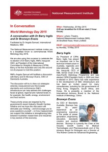 In Conversation World Metrology Day 2015 A conversation with Dr Barry Inglis
