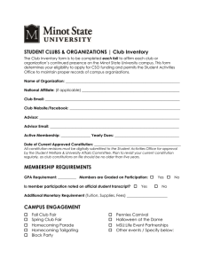 STUDENT CLUBS &amp; ORGANIZATIONS | Club Inventory